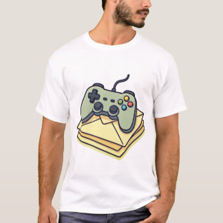T-shirt Manette de jeu vidéo sur pile de courrier – Dessin
