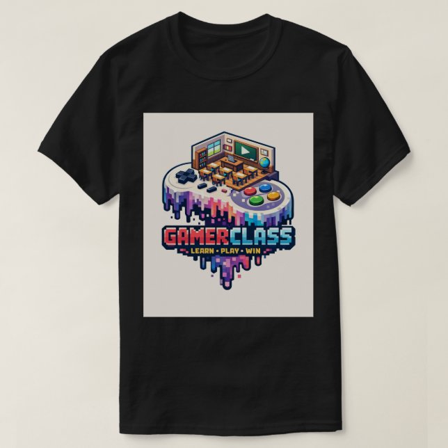 T-shirt Manette de jeu YouTube 16 bits fondue (Design devant)