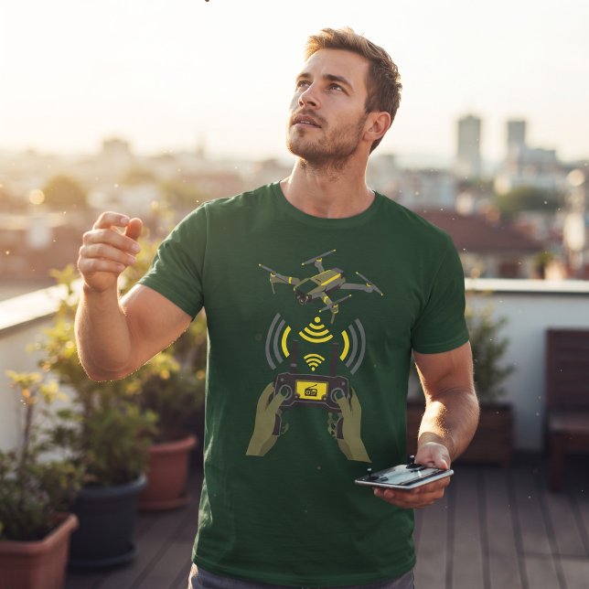 T-shirt Manette de pilote de drone en main (Créateur téléchargé)