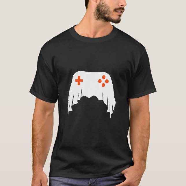 T-shirt Manette fantôme de jeu vidéo Halloween (Devant)