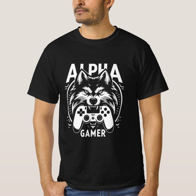 T-shirt Manette Loup Alpha Gamer  (Devant)