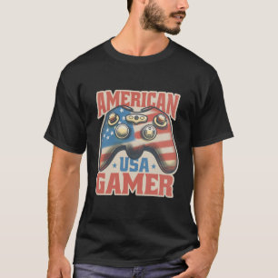 T-shirt Manette USA Gamer Américain Art Patriotique