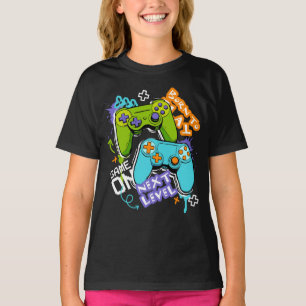 T-shirt Manettes de jeu Graffiti Gaming Né pour jouer