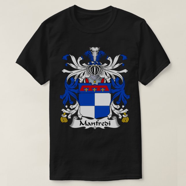 T-shirt Manfredi Manteau d'armoiries Famille Crest (Design devant)