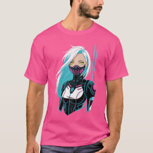 T-shirt Manga Anime Cyberpunk Girl with Mask Sci-Fi Future