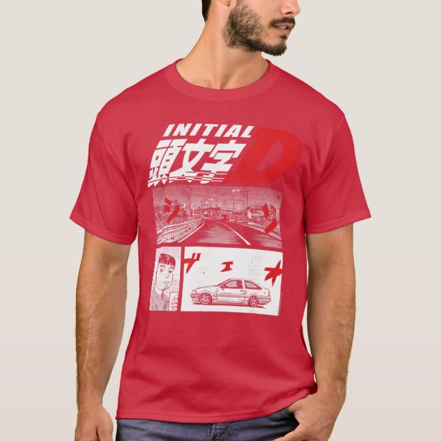 T-shirt Manga Initial D 3 cases Manga ami (Devant)