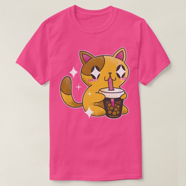 T-shirt Manga Kitten Japonais Cute Bubble Tea 1429 (Design devant)