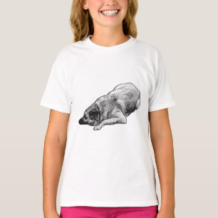 T-shirt Manga Point Flat Dog Apporte une Sortie de Vacance