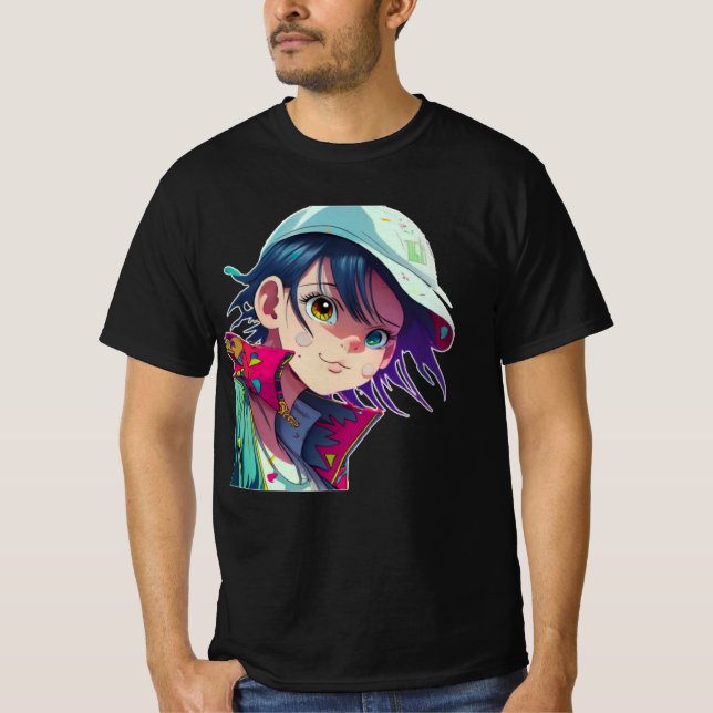 T-shirt manga pop art amants pop amants dessin animé (Devant)