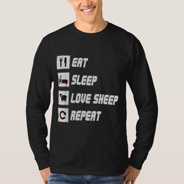 T-shirt Mange sommeil amour mouton répéter | Don de devis  (Devant)