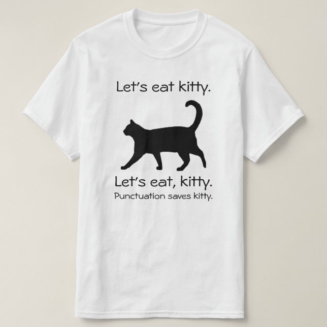T-shirt Mangeons Kitty Funny Chat Chemise (Design devant)
