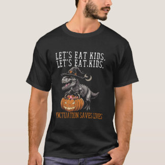 T-shirt Mangeons les enfants Dinosaur Zombie Trick Treat D