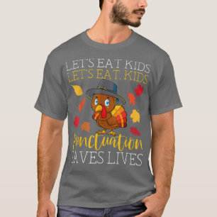 T-shirt Mangeons les enfants Grammar drôle Thanksgiving an