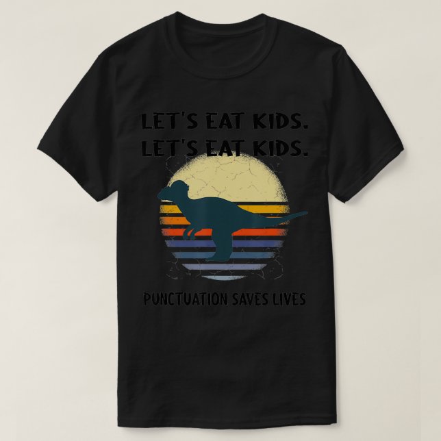 T-shirt Mangeons les enfants Ponctuation, ça compte Gramma (Design devant)