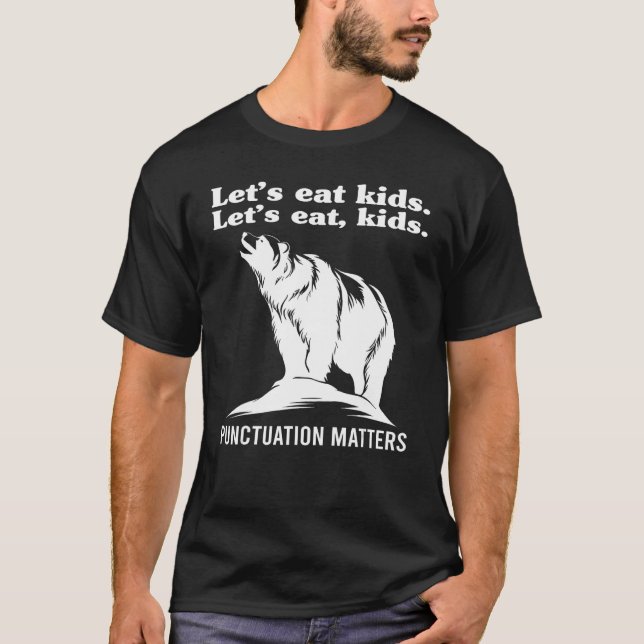 T-shirt Mangeons les enfants Ponctuation, ça compte Porter (Devant)
