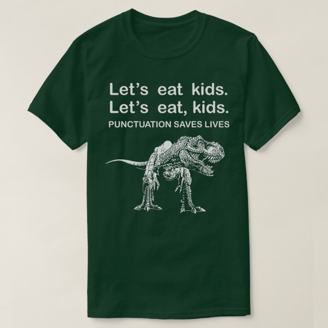 T-shirt Mangeons Ponctuation Enfants Sauve des vies Amusan (Design devant)