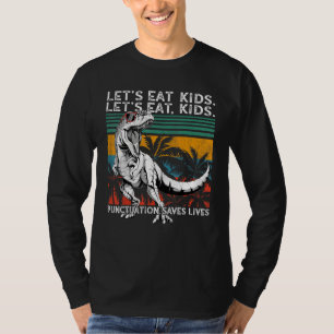 T-shirt Mangeons Ponctuation Enfants Saves Vies Grammaire 