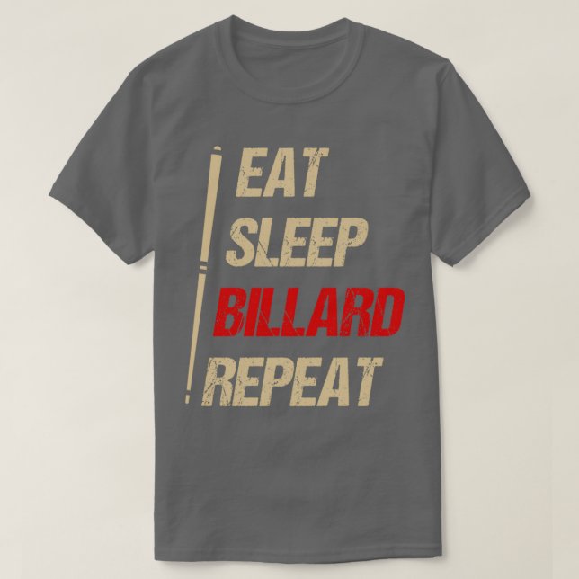 T-shirt manger billiards de sommeil répéter snooker file c (Design devant)