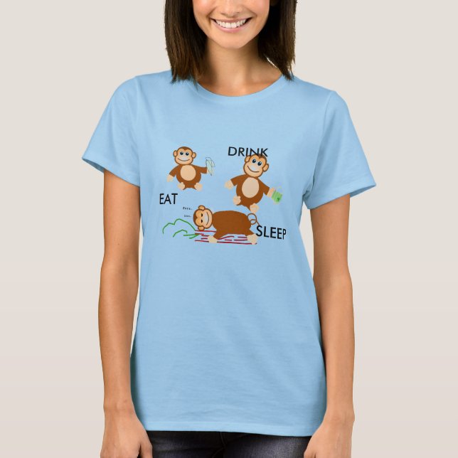 T-shirt Manger, Boire, Dormir (Devant)
