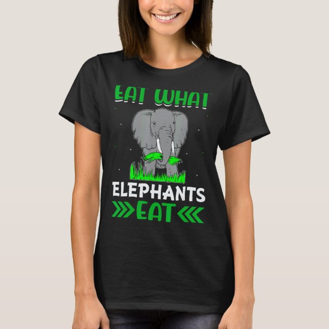 T-shirt Manger ce que les éléphants mangent - Végétalien V (Devant)