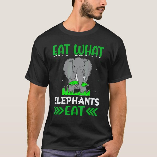 T-shirt Manger ce que les éléphants mangent - Végétalien V (Devant)