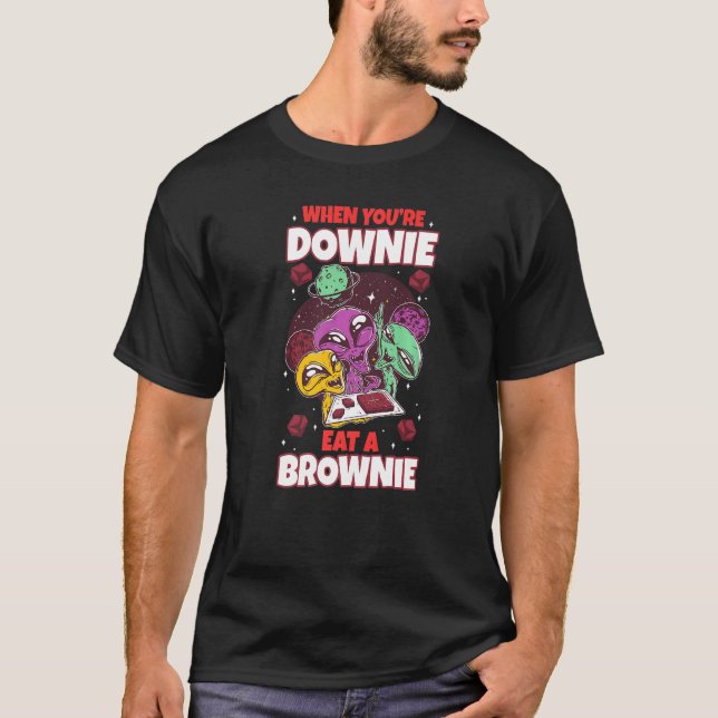 T-shirt Manger Chocolat Brownie Espace extra-terrestre Ali (Devant)