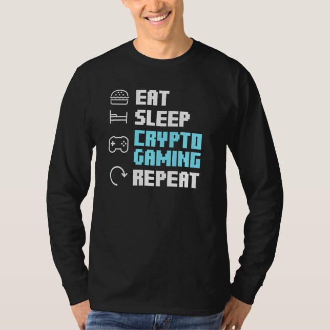 T-shirt Manger Crypto de sommeil Jeu Répéter Blockchain Nf (Devant)