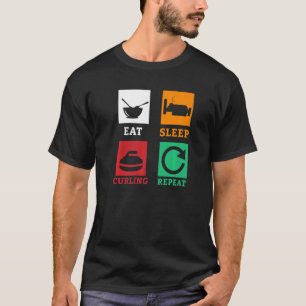 T-shirt Manger Curling de sommeil Répéter Curling Lecteur