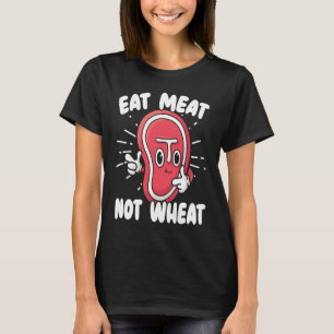 T-shirt Manger de la viande Pas de blé Aliments Allergie C