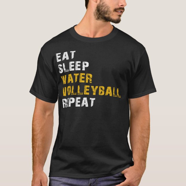 T-shirt manger de l'eau de sommeil volley (Devant)
