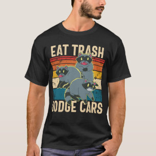 T-shirt Manger Déchets Voitures Retro Raccoon Trash Panda