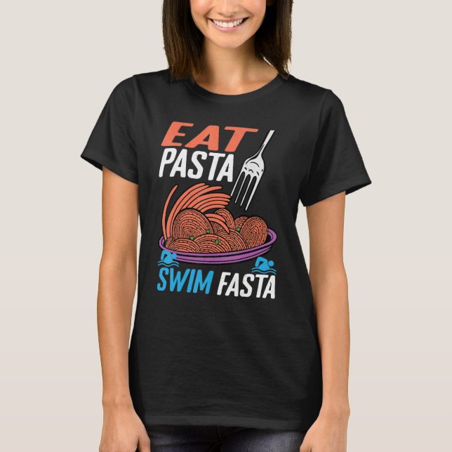 T-shirt Manger des pâtes nager Fasta (Devant)