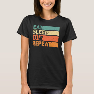 T-shirt Manger Dj Dj Répéter Cool Dj Retro Vintage