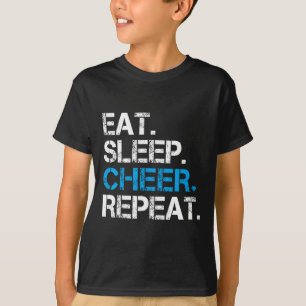 T-shirt Manger Dormir Acclamer Répéter Menant Des Pom-Pom