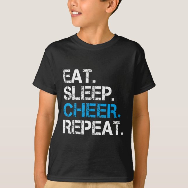 T-shirt Manger Dormir Acclamer Répéter Menant Des Pom-Pom  (Devant)