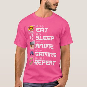 T-shirt Manger Dormir Anime Jeux Répéter Otaku Anime Manga