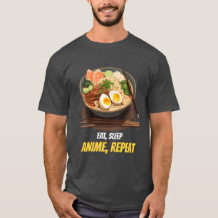 T-shirt Manger Dormir Anime Répéter Anime Streetwear drôle