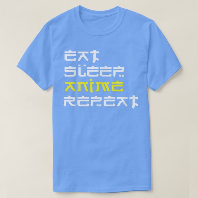 T-shirt Manger Dormir Anime Répéter Conception pour un Man (Design devant)