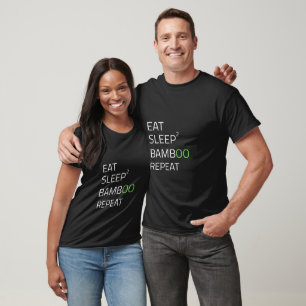 T-shirt Manger Dormir Bamboo au Carré Répéter Citation Pan