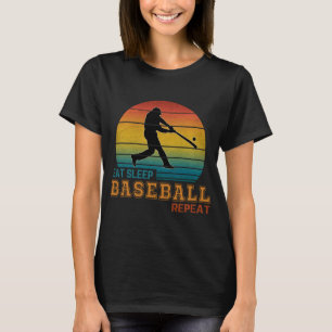 T-shirt Manger Dormir Baseball Répéter