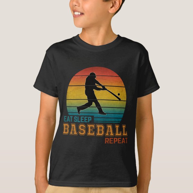 T-shirt Manger Dormir Baseball Répéter (Devant)