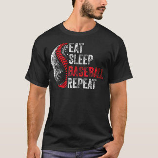 T-shirt Manger Dormir Baseball Répéter Drôle de Baseball