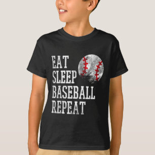 T-shirt Manger Dormir Baseball Répéter Entraîneur Équipe J