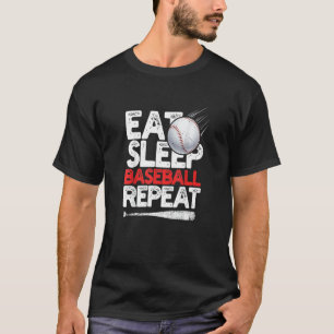 T-shirt Manger Dormir Baseball Répéter Receveur Lanceur Ba