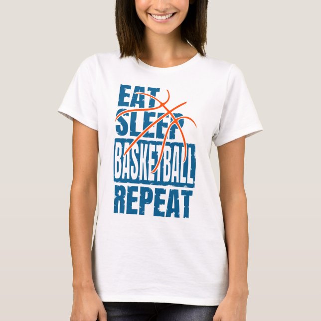 T-SHIRT MANGER DORMIR BASKETBALL RÉPÉTER (Devant)