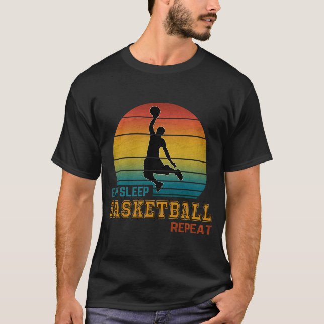 T-shirt Manger Dormir Basketball Répéter  (Devant)