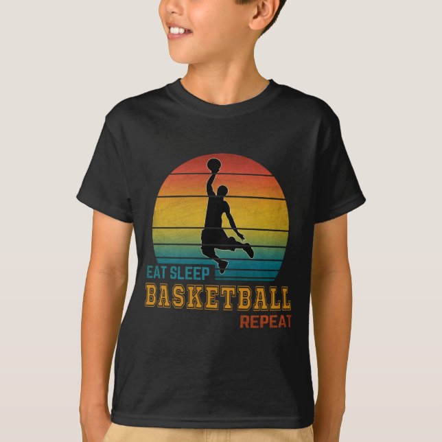 T-shirt Manger Dormir Basketball Répéter  (Devant)