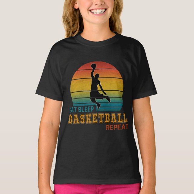T-shirt Manger Dormir Basketball Répéter  (Devant)