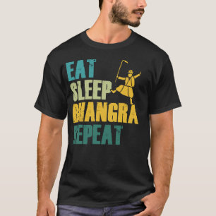T-shirt Manger Dormir Bhangra Répéter Drôle Danse Punjabi