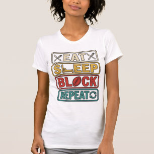 T-shirt Manger Dormir Bloquer Répéter Maillot Vintage Foot